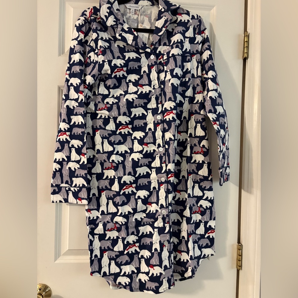 The Company Store Bear Patterned Flannel Night Shirt